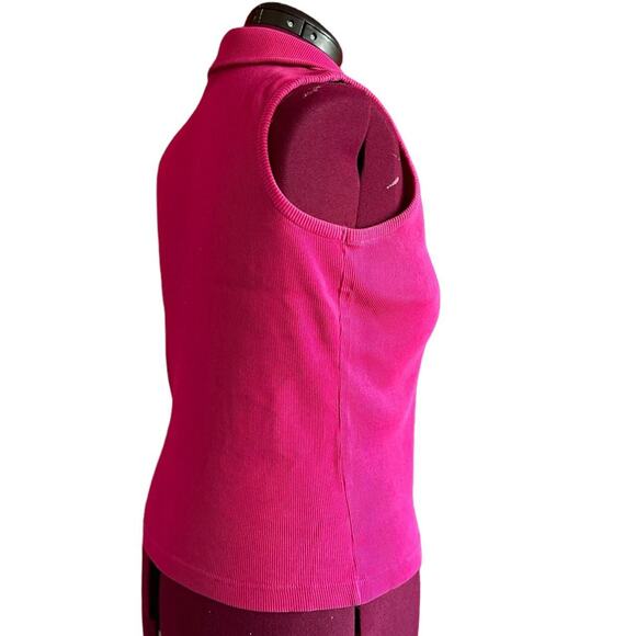 Womens Top Size XL Pink Tank Collar Business Casual Resort Wear Golf Tennis Work - Picture 3 of 7